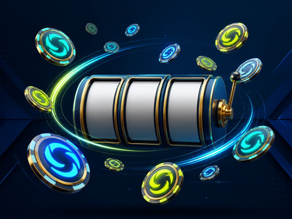 Slot makaraları ve dönen jetonlarla 500 Free Spin illüstrasyonu